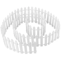 Holzzaun, Design 2, 5cm hoch, 90cm lang, zuschneidbar, weiß