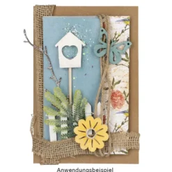 Holzzaun, Design 2, 5cm hoch, 90cm lang, zuschneidbar, weiß