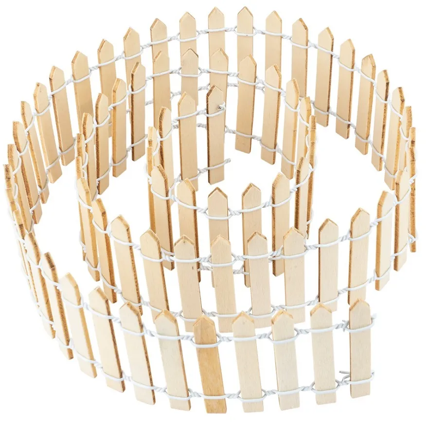 Holzzaun, Design 2, 5cm hoch, 90cm lang, zuschneidbar, natur