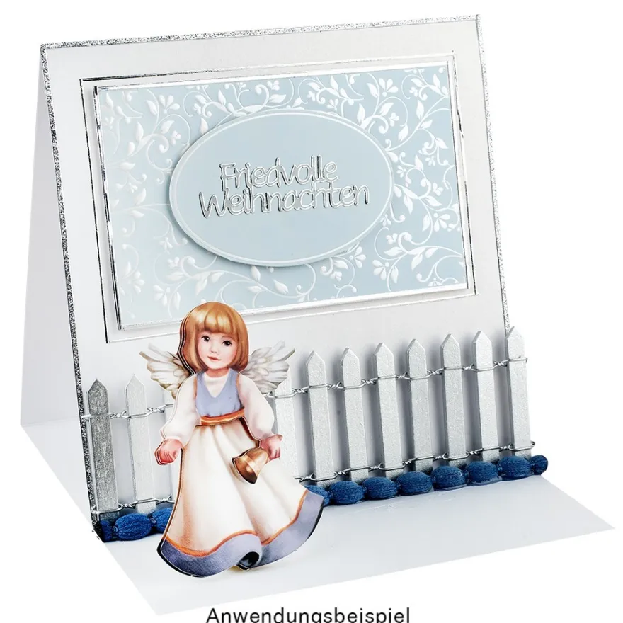 Holzzaun, Design 2, 5cm hoch, 90cm lang, zuschneidbar, natur
