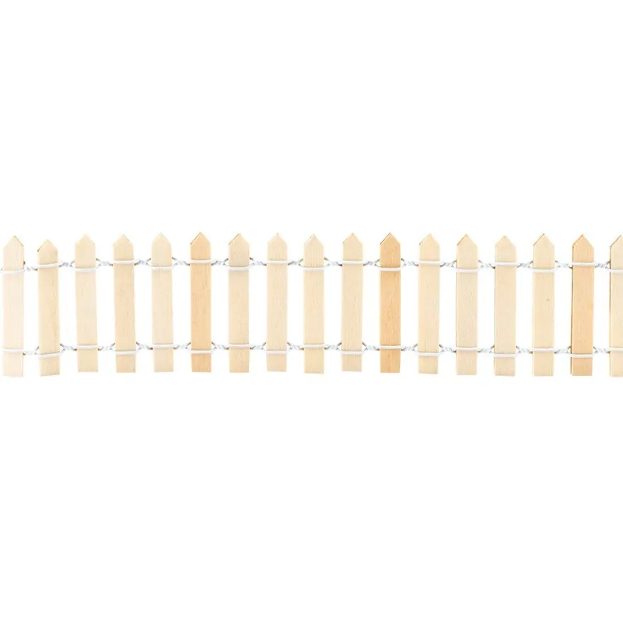 Holzzaun, Design 2, 5cm hoch, 90cm lang, zuschneidbar, natur