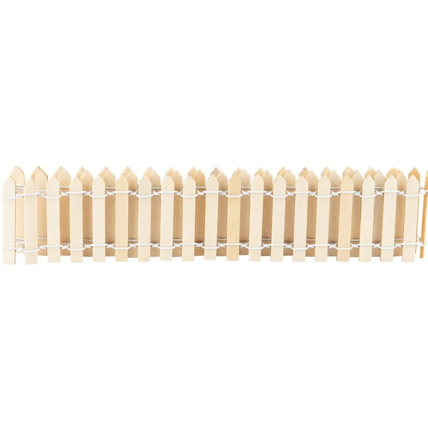 Holzzaun, Design 2, 5cm hoch, 90cm lang, zuschneidbar, natur
