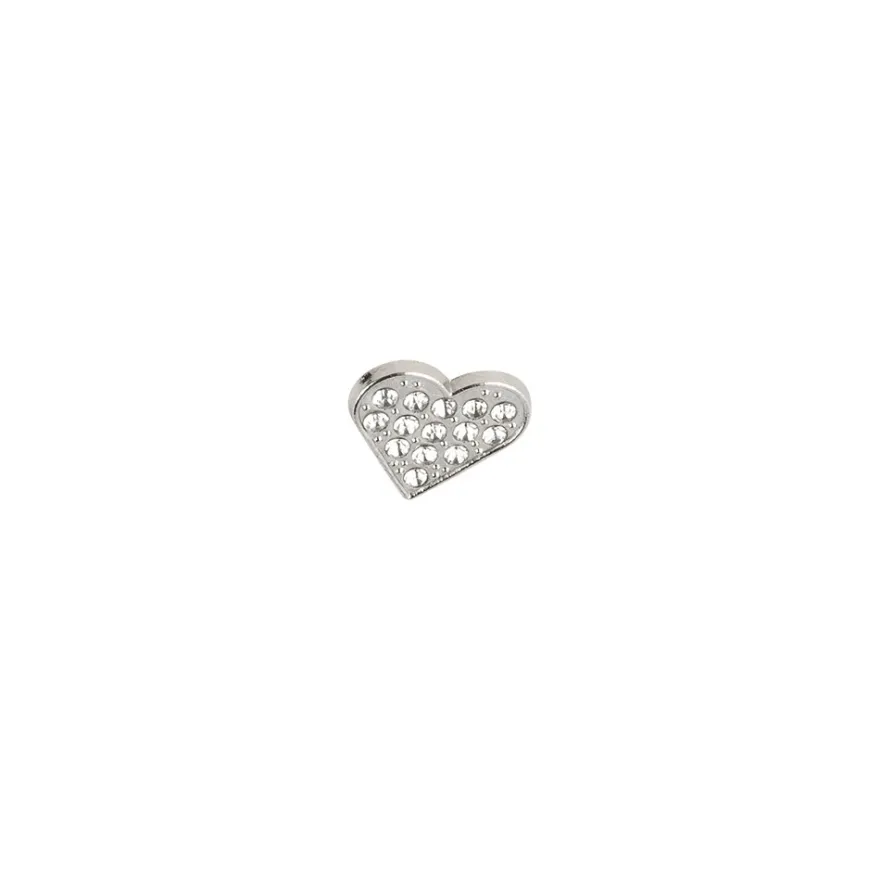 Hot-Fix Glas-Glamour, Herz, 1,4cm x 1,4cm, silber, 20 Stück