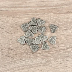 Hot-Fix Glas-Glamour, Herz, 1,4cm x 1,4cm, silber, 20 Stück