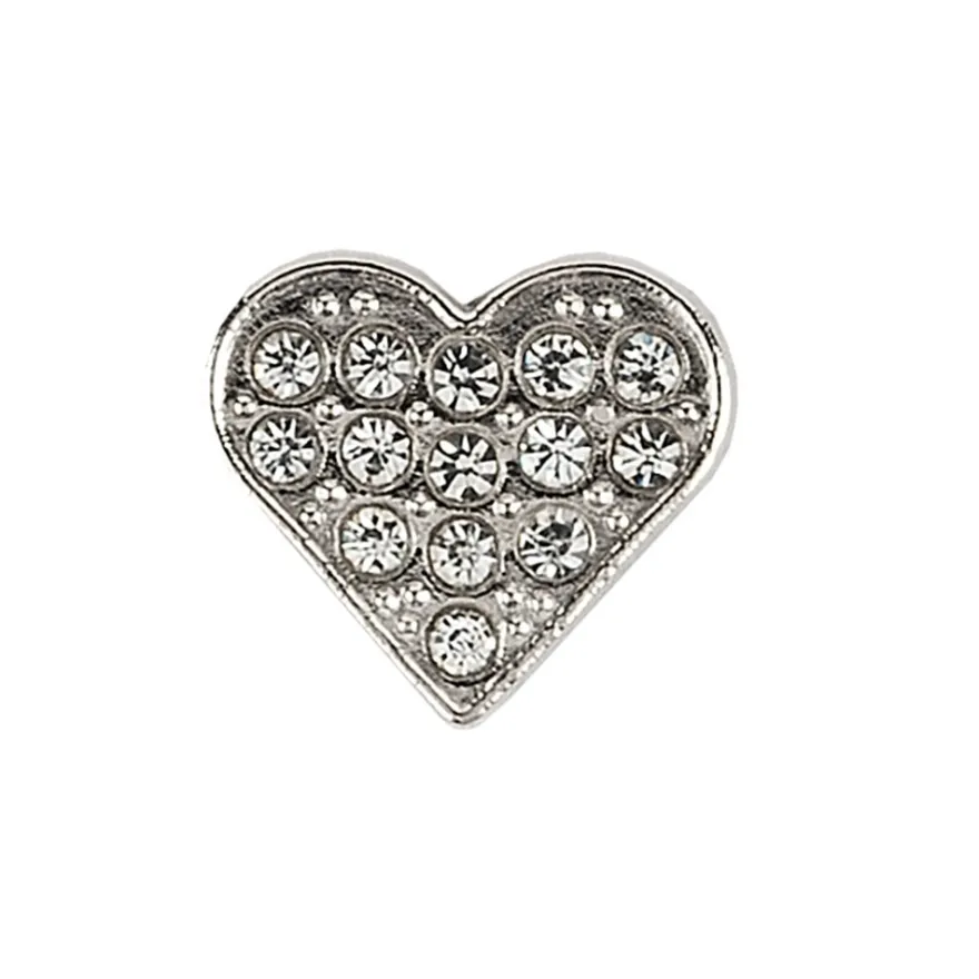 Hot-Fix Glas-Glamour, Herz, 1,4cm x 1,4cm, silber, 20 Stück