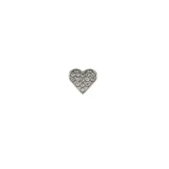 Hot-Fix Glas-Glamour, Herz, 1,4cm x 1,4cm, silber, 20 Stück