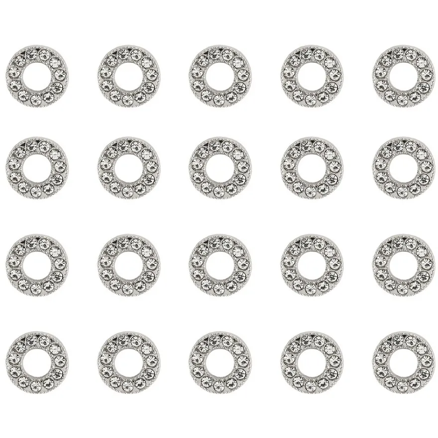 Hot-Fix Glas-Glamour, Scheibe, Ø 1,3cm, silber, 20 Stück
