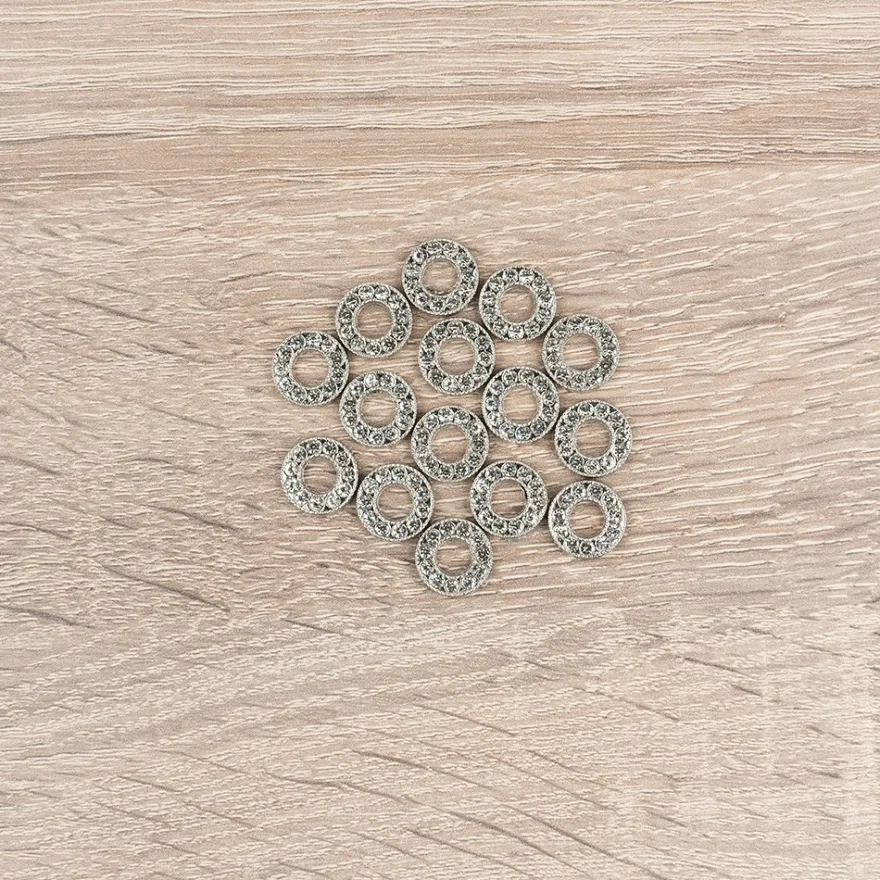 Hot-Fix Glas-Glamour, Scheibe, Ø 1,3cm, silber, 20 Stück