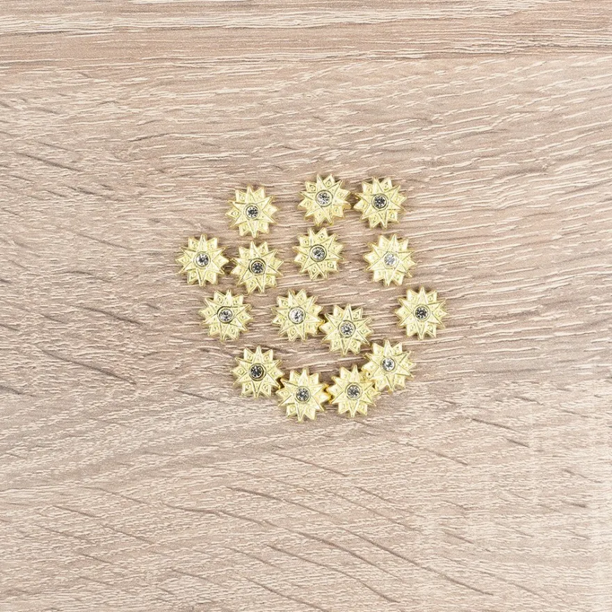 Hot-Fix Glas-Glamour, Stern 3, Ø 1,2cm, hellgold, 20 Stück