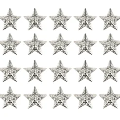 Hot-Fix Glas-Glamour, Stern 1, Ø 1,9cm, silber, 20 Stück