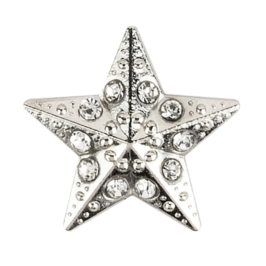 Hot-Fix Glas-Glamour, Stern 1, Ø 1,9cm, silber, 20 Stück