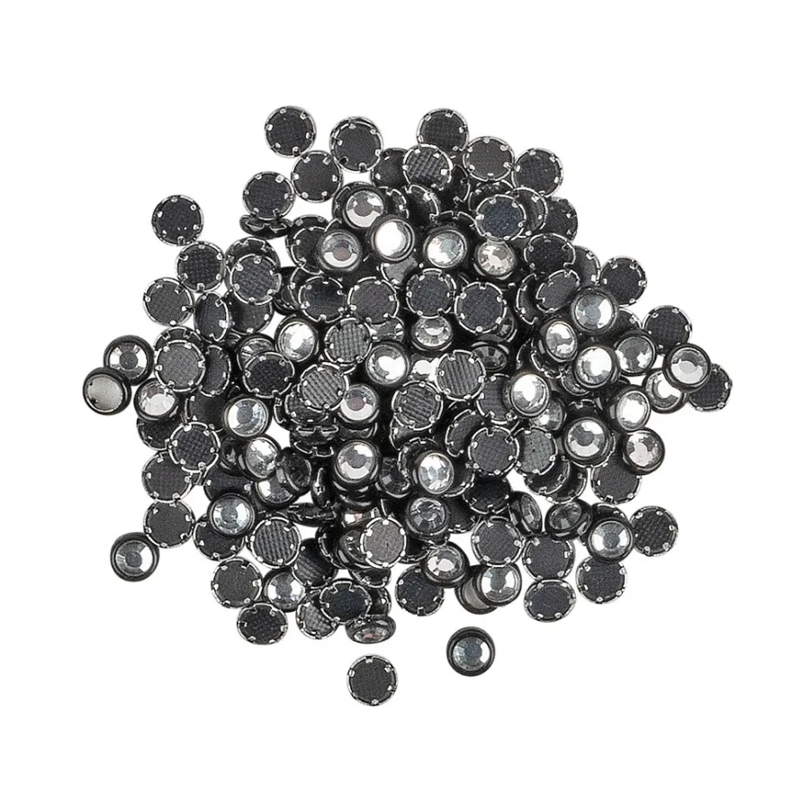 Hot-Fix Glas-Kristalle zum Aufbügeln, Ø 4mm, schwarz, 200 Stück