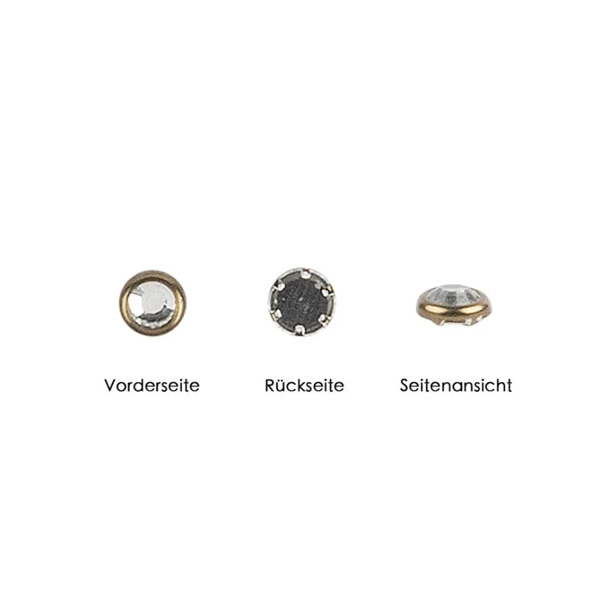 Hot-Fix Glas-Kristalle zum Aufbügeln, Ø 4mm, antikgold, 200 Stück