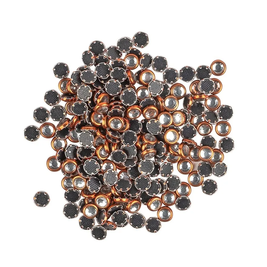 Hot-Fix Glas-Kristalle zum Aufbügeln, Ø 4mm, orange, 200 Stück