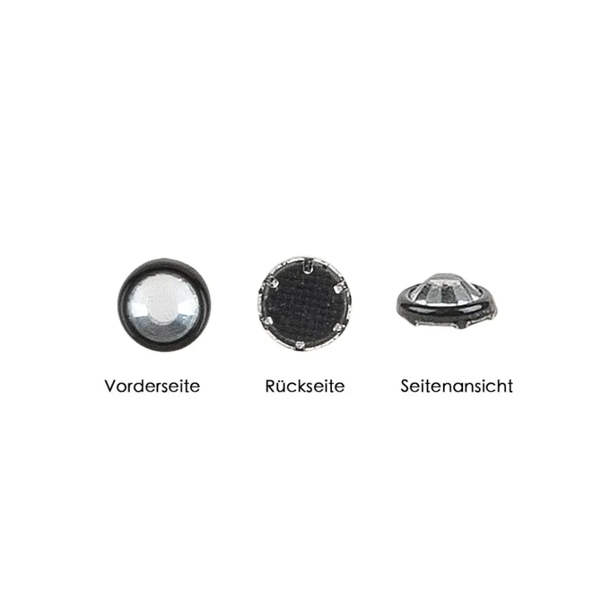 Hot-Fix Glas-Kristalle zum Aufbügeln, Ø 5mm, schwarz, 100 Stück