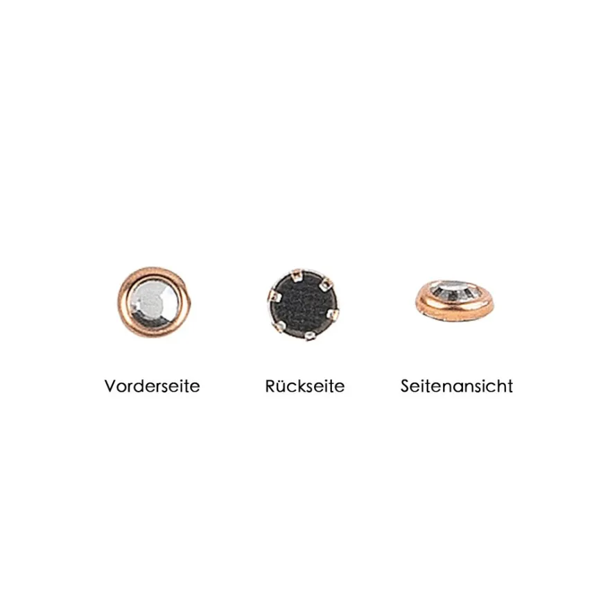 Hot-Fix Glas-Kristalle zum Aufbügeln, Ø 4mm, roségold, 200 Stück