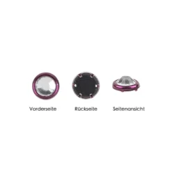 Hot-Fix Glas-Kristalle zum Aufbügeln, Ø 5mm, aubergine, 100 Stück