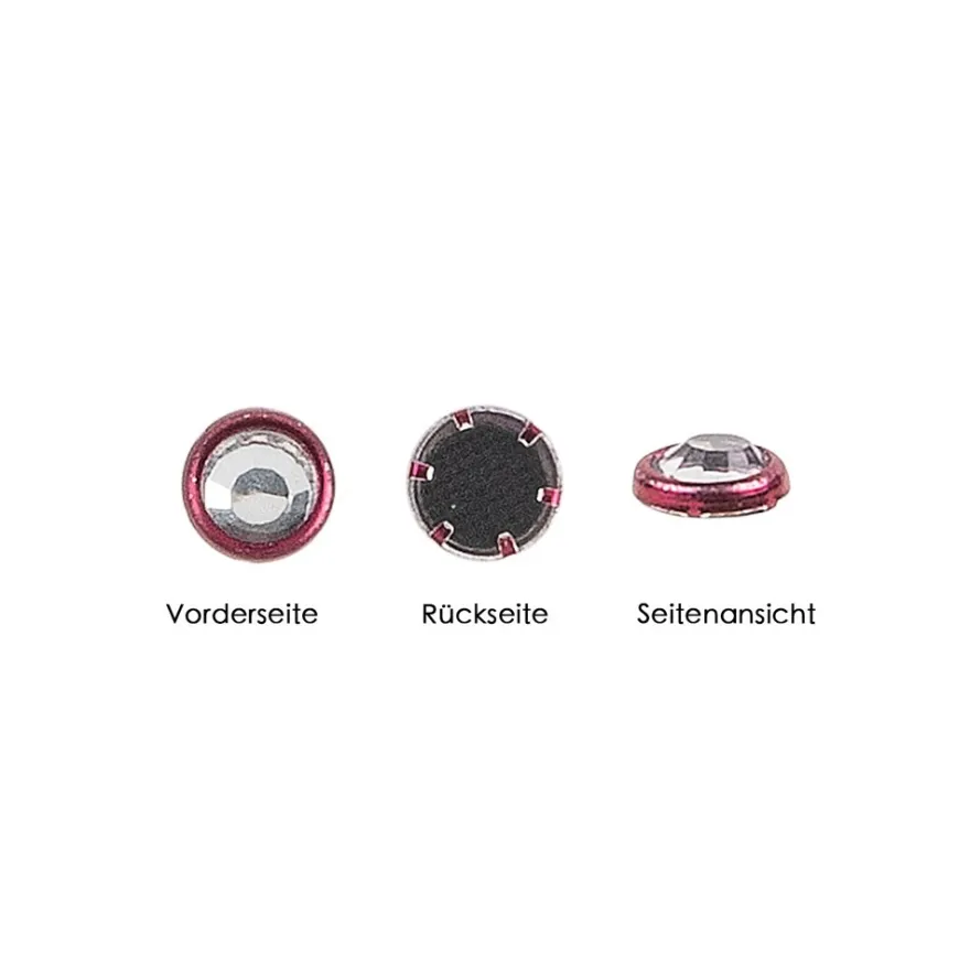 Hot-Fix Glas-Kristalle zum Aufbügeln, Ø 5mm, fuchsia, 100 Stück