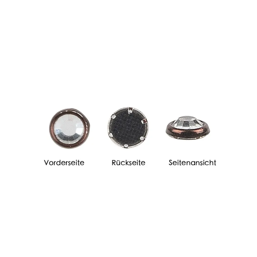 Hot-Fix Glas-Kristalle zum Aufbügeln, Ø 5mm, braun, 100 Stück