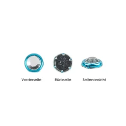 Hot-Fix Glas-Kristalle zum Aufbügeln, Ø 5mm, türkis, 100 Stück