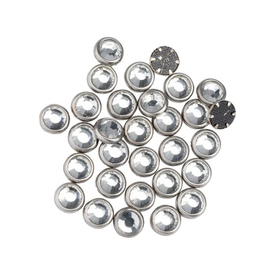 Hot-Fix Glas-Kristalle zum Aufbügeln, Ø 5mm, silber, 100 Stück