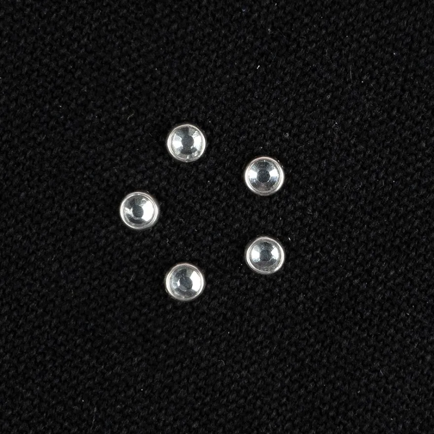 Hot-Fix Glas-Kristalle zum Aufbügeln, Ø 5mm, silber, 100 Stück