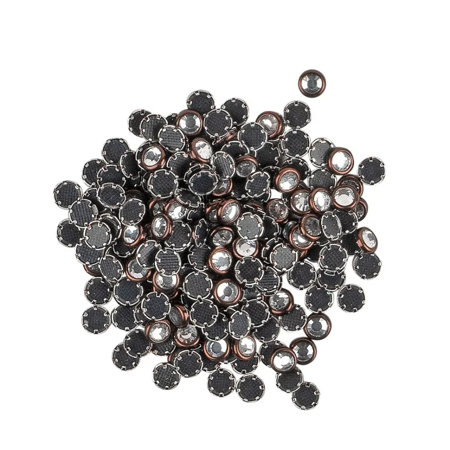 Hot-Fix Glas-Kristalle zum Aufbügeln, Ø 4mm, braun, 200 Stück