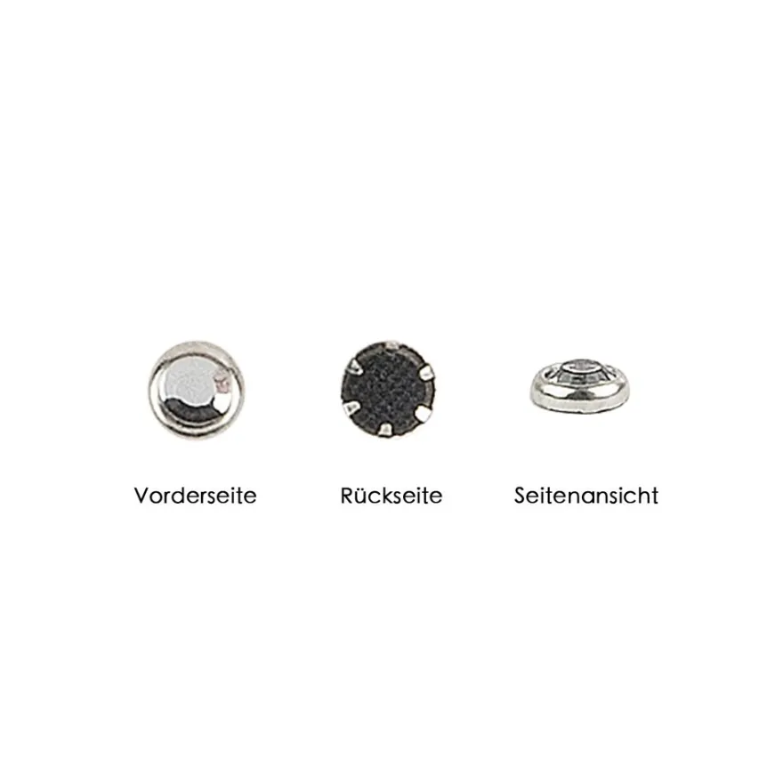 Hot-Fix Glas-Kristalle zum Aufbügeln, Ø 4mm, silber, 200 Stück