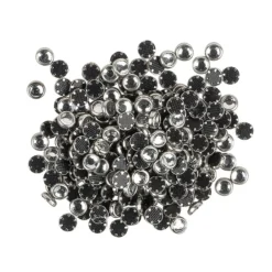 Hot-Fix Glas-Kristalle zum Aufbügeln, Ø 4mm, silber, 200 Stück