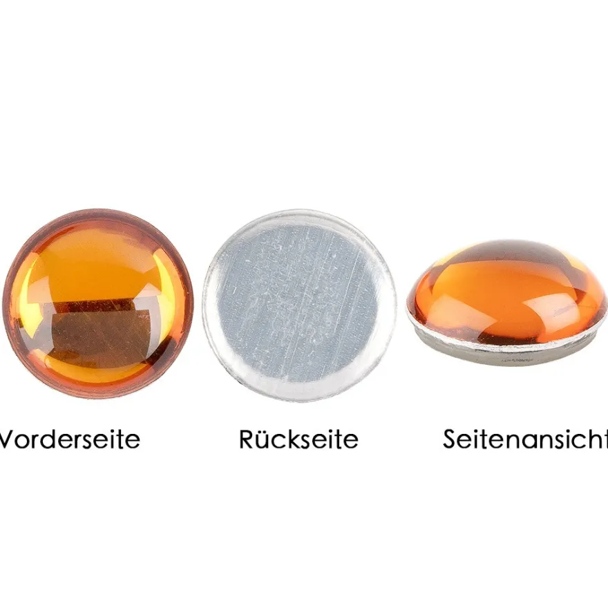 Hot-Fix Halbperlen zum Aufbügeln, Ø 6mm, orange, 100 Stück