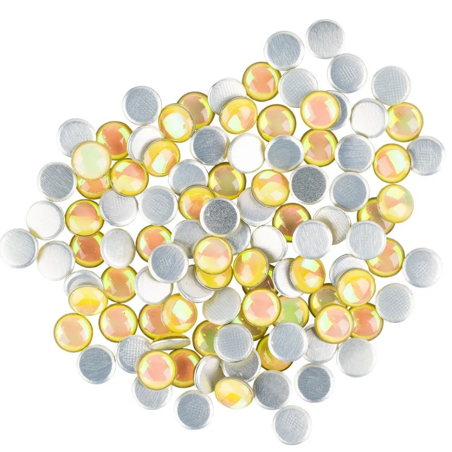 Hot-Fix Halbperlen zum Aufbügeln, Ø 6mm, gold-irisierend, 100 Stück