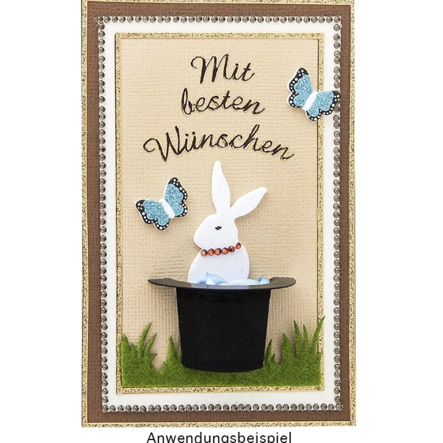 Hüte, Zylinder, schwarz beflockt, 2,5cm hoch, 40 Stück