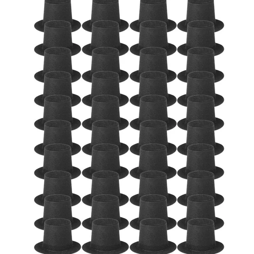 Hüte, Zylinder, schwarz beflockt, 2,5cm hoch, 40 Stück
