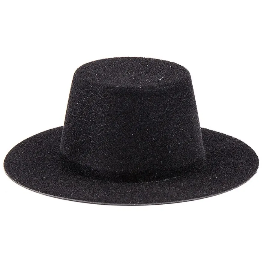 Hüte, Zylinder, schwarz beflockt, 2,5cm hoch, 10 Stück