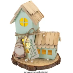 Häuser aus Holz, 4 Größen, mit Öffnung, 4 Stück