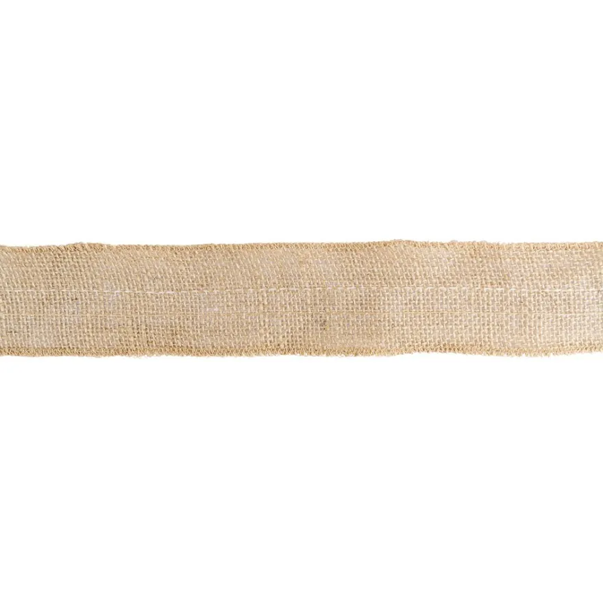 Juteband mit Spitze, Design 3, 5,7cm breit, 5m lang, auf Rolle, natur