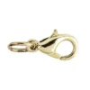 Karabiner, inkl. Spaltringe, 0,9cm x 0,5cm, hellgold, 25 Stück