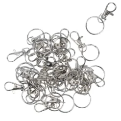 Karabiner mit Schlüsselring Maße Schlüsselring Ø2,5cm, silberfarben, 30 Stück