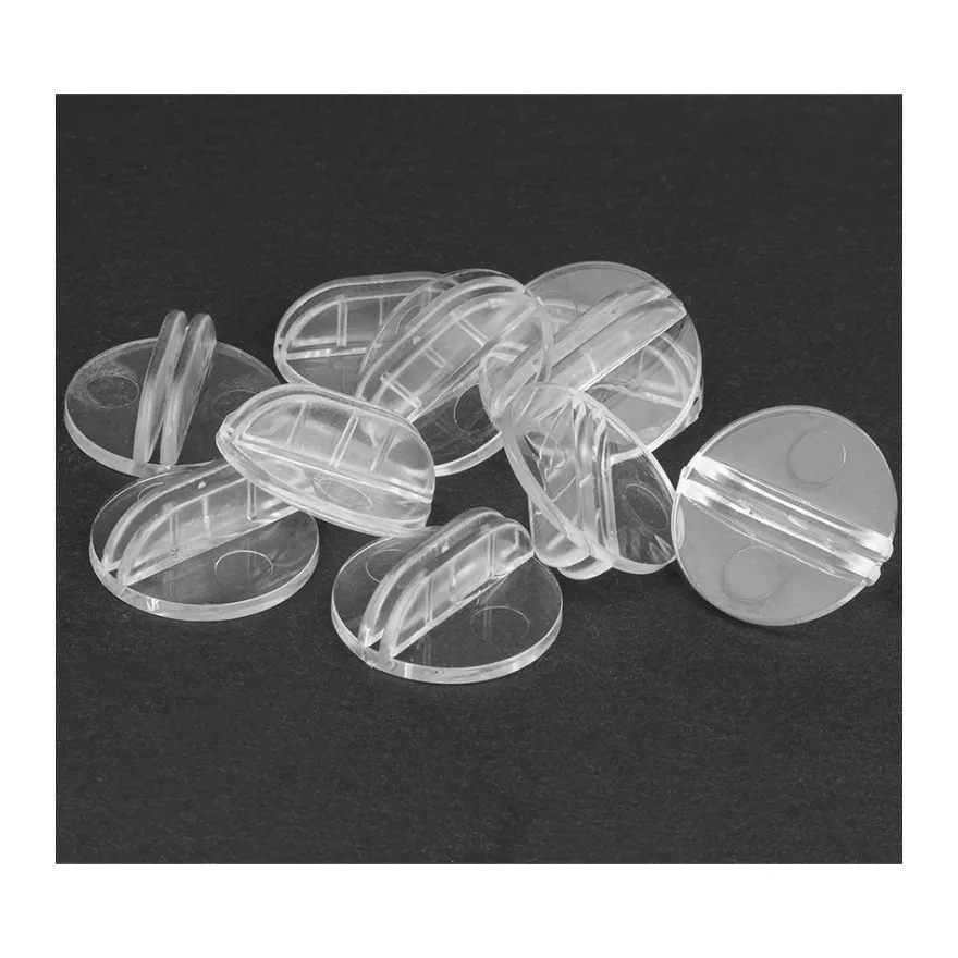 Kartenhalter, rund, Ø2,5cm, Schlitz 1mm breit, transparent, 10 Stück