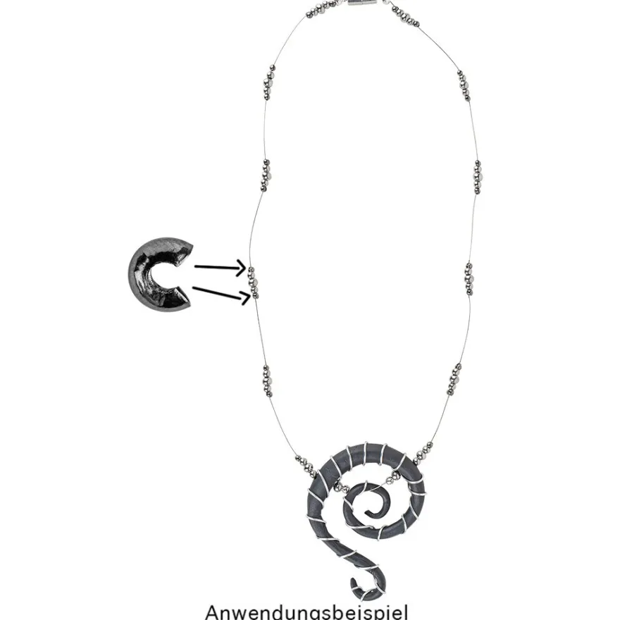 Kaschierperlen, Ø 4mm, anthrazit-metallic, 100 Stück