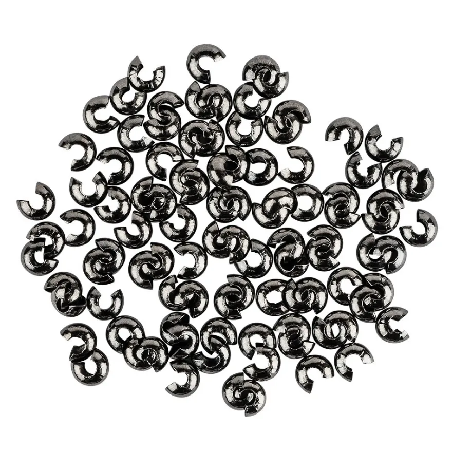 Kaschierperlen, Ø 4mm, anthrazit-metallic, 100 Stück