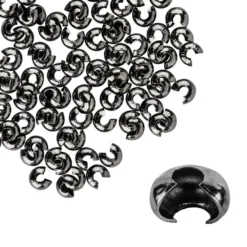 Kaschierperlen, Ø 4mm, anthrazit-metallic, 100 Stück