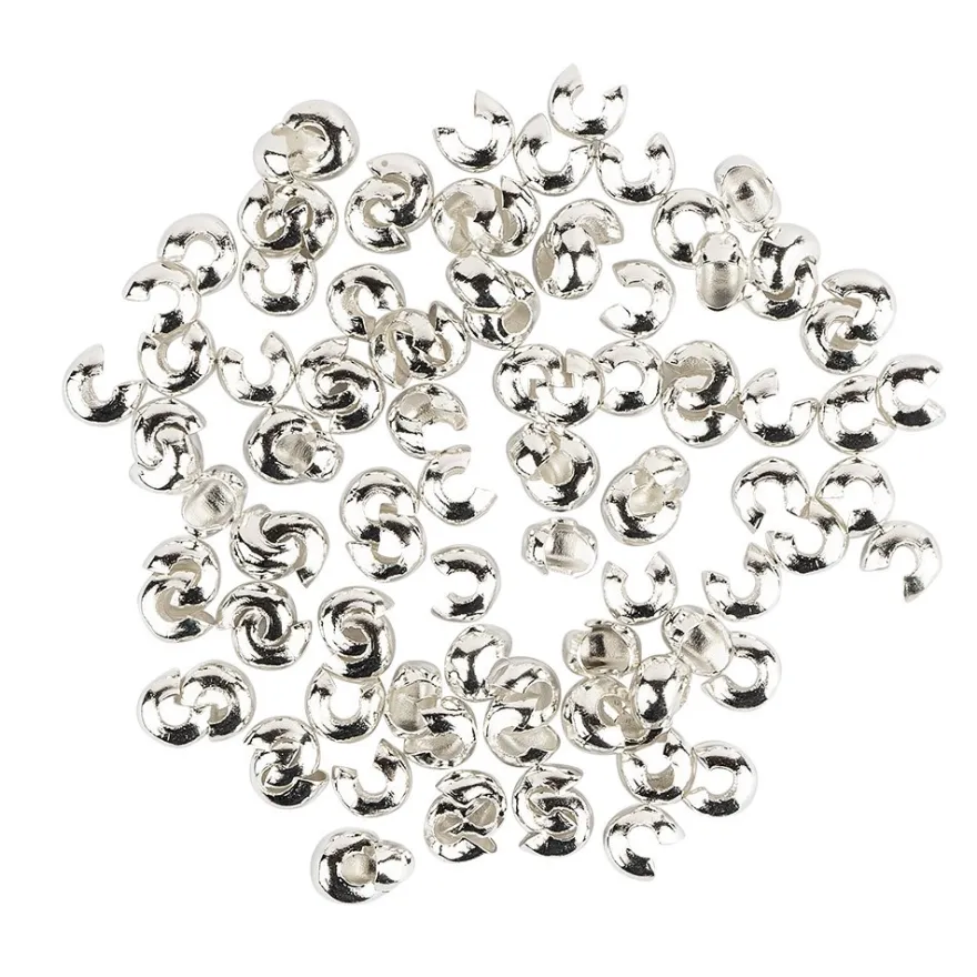 Kaschierperlen, Ø 4mm, silberfarben, 100 Stück