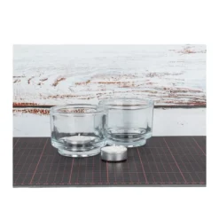 Kerzengläser, Ø außen: 9,2cm, Ø innen: 7,5cm, 7cm hoch, 2 Stück