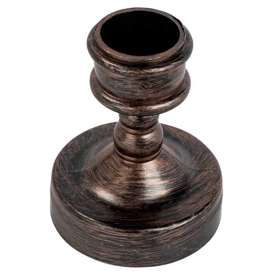 Kerzenhalter, Design 1, 7cm hoch, antik-kupfer, 2 Stück