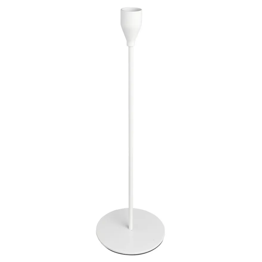 Kerzenhalter, für Stabkerzen, 3 verschiedene Höhen, Fuß Ø 10cm, weiß, 3 Stück