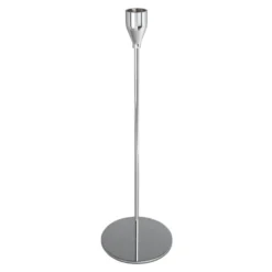 Kerzenhalter, für Stabkerzen, 3 verschiedene Höhen, Fuß Ø 10cm, silber, 3 Stück