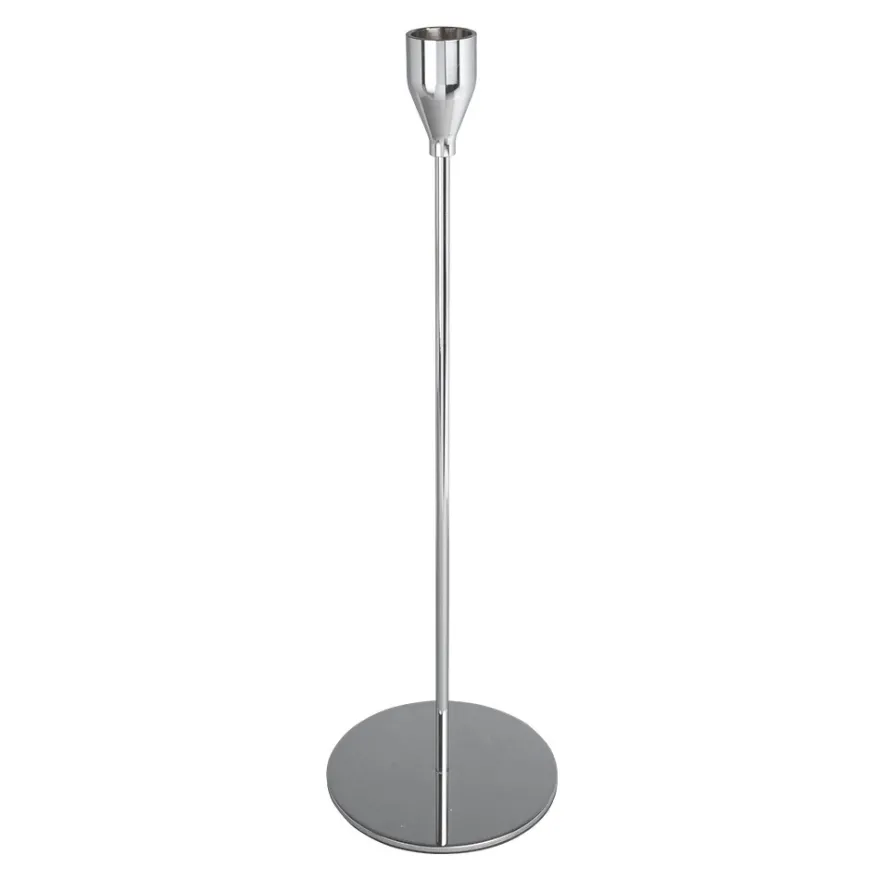 Kerzenhalter, für Stabkerzen, 3 verschiedene Höhen, Fuß Ø 10cm, silber, 3 Stück