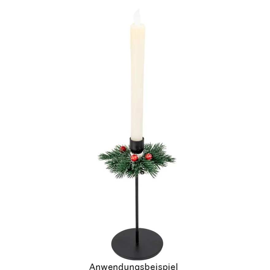 Kerzenhalter, für Stabkerzen, 3 verschiedene Höhen, Fuß Ø 10cm, schwarz, 3 Stück