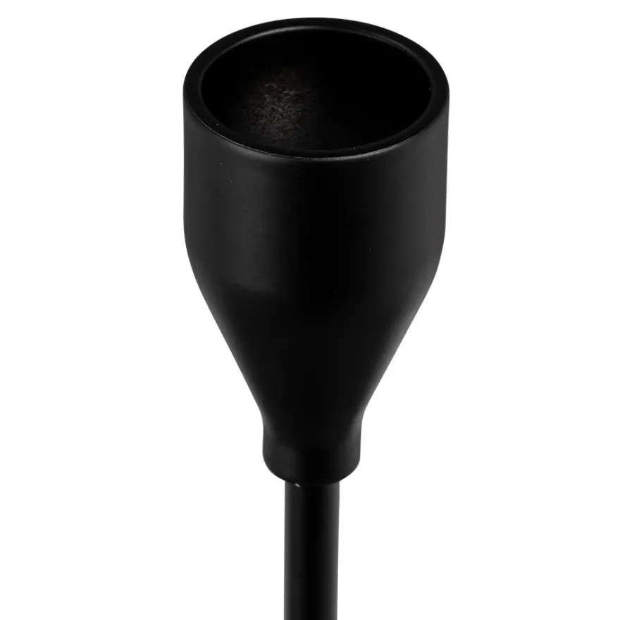 Kerzenhalter, für Stabkerzen, 3 verschiedene Höhen, Fuß Ø 10cm, schwarz, 3 Stück